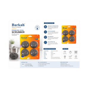 Barkah Premium Stainless Steel Scrubbers | Heavy-Duty Metal Sponge | Rust-Resistant & Reusable